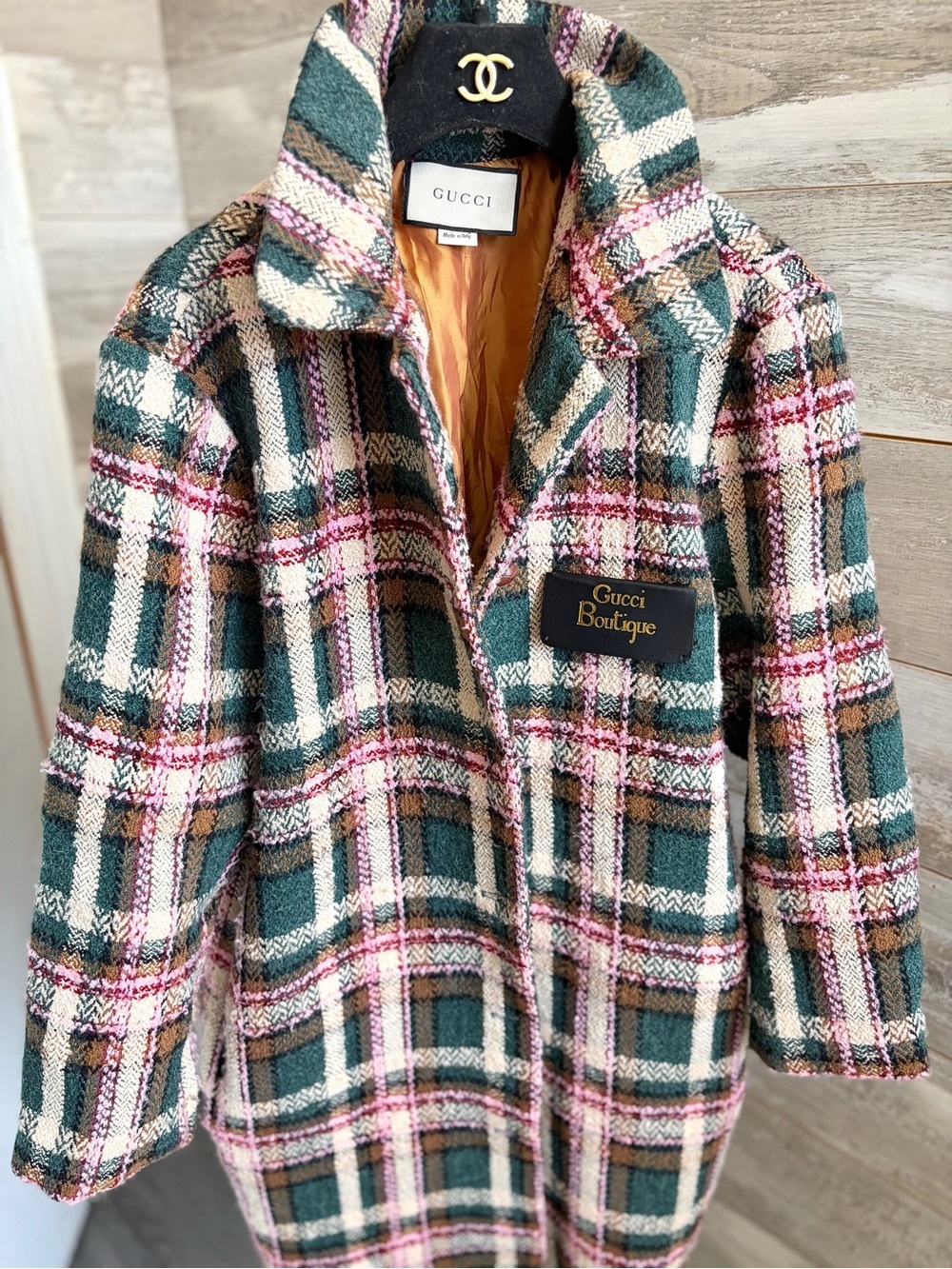 Gucci tweed trench coat